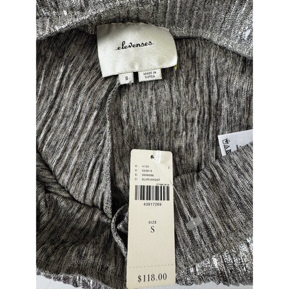 NWT Anthropologie Women S Metallic Silver Elevenses Wide Leg Pant Holiday Party - Picture 7 of 10